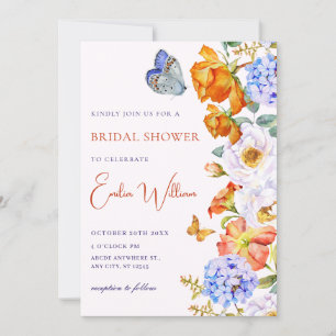 Invitation Fleur jardin papillon nuptiale douche