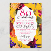 Invitation Fleur Jaune 80 & Fabulosité Fête d'anniversaire de (Devant)