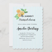 Invitation Fleur jaune à rayures Préparatoire Été J'ai eu onz (Devant)