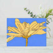 Invitation Fleur jaune, bleue et jaune (Debout devant)