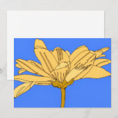 Invitation Fleur jaune, bleue et jaune (Devant / Derrière)