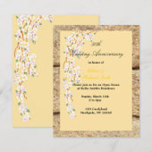 Invitation Fleur Jaune et Blanche 50e Anniversaire (Devant / Derrière)