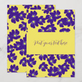 Invitation Fleur jaune et violet personnalisée (Devant / Derrière)