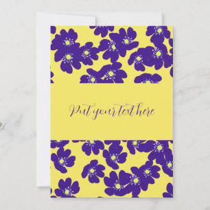 Invitation Fleur jaune et violet personnalisée