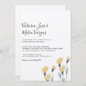 Invitation Fleur Jaune Fleur Florale Mariage (Devant / Derrière)