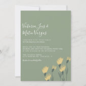 Invitation Fleur Jaune Fleur Flore Verdure Mariage Sage (Devant)