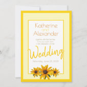 Invitation Fleur Jaune Printemps Été Simple Mariage (Devant)