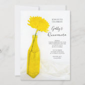 Invitation Fleur jaune sur la Quinceanera blanche (Devant)