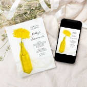 Invitation Fleur jaune sur la Quinceanera blanche