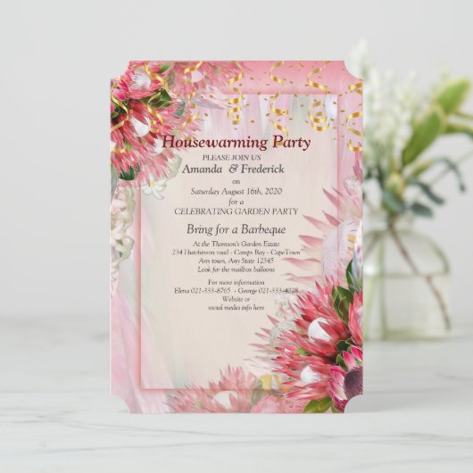 Invitation Fleur King Protea (Debout devant)