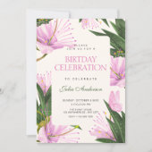 Invitation Fleur laisse anniversaire (Devant)