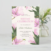 Invitation Fleur laisse anniversaire (Debout devant)