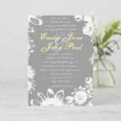 Invitation Fleur Lilac jaune Gris profond (Debout devant)