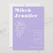 Invitation Fleur Lilac violet - Plan de code QR Mariage (Devant)