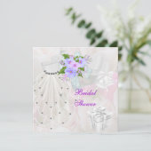 Invitation Fleur Lilac Voile Blanche Fête des mariées (Debout devant)