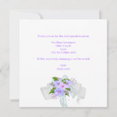Invitation Fleur Lilac Voile Blanche Fête des mariées (Dos)