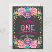 Invitation Fleur Little Senorita Flower Girl 1er anniversaire (Devant)
