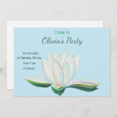 Invitation Fleur Lotus Blanc Personnalisé (Devant / Derrière)