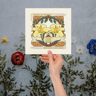 Invitation Fleur Lys Jaune Signifiant Jaune Vintage