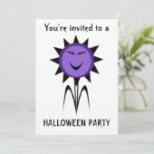 Invitation Fleur maléfique Kawaii Goth Halloween Party Custom (Debout devant)