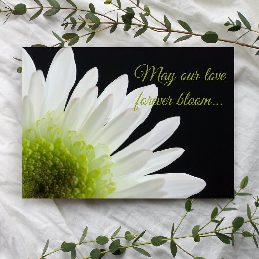 Invitation Fleur marguerite blanche sur Mariage noir