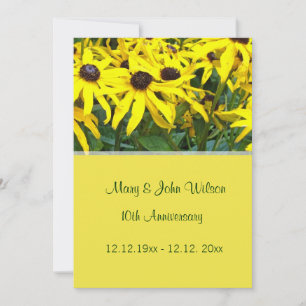 Invitation fleur marguerite jaune vif mariage anniversaire