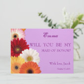 Invitation Fleur marguerite Serez-Vous Ma MAIN D'HONNEUR (Debout devant)