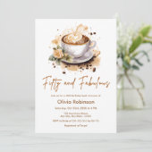 Invitation Fleur marron Café Thème 50e Anniversaire  (Debout devant)