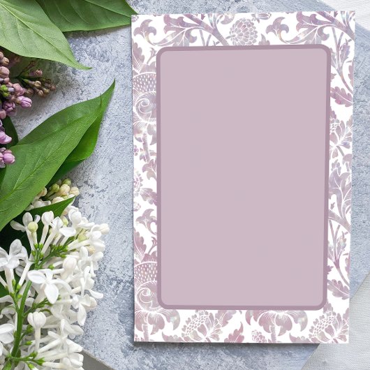 Invitation Fleur mauve vintage