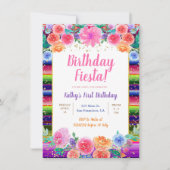 Invitation Fleur mexicaine fête d'anniversaire (Devant)