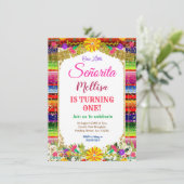 Invitation Fleur mexicaine Parties scintillant d'or Fille Fêt (Debout devant)