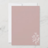 Invitation Fleur minimal Botanique Blush Dusty Mariage Rose (Dos)