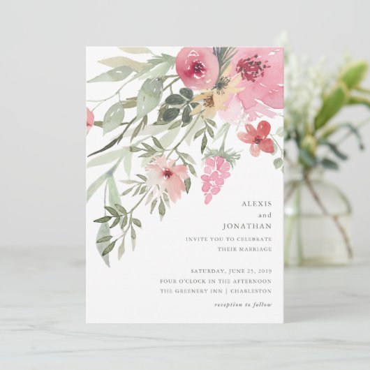 Invitation Fleur minimaliste| Mariage (Debout devant)