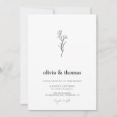 Invitation Fleur minimaliste Mariage simple (Devant)