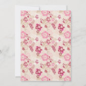 Invitation Fleur moderne rose mignonne motif fête de remise d (Dos)