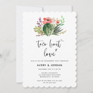 Invitation Fleur moderne Taco Bout Love Party