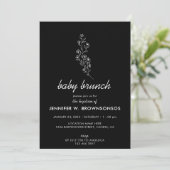 Invitation Fleur noire Baptême de brunch d'été d'automne (Debout devant)