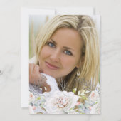 Invitation Fleur noire blanche Photo fête d'anniversaire (Dos)