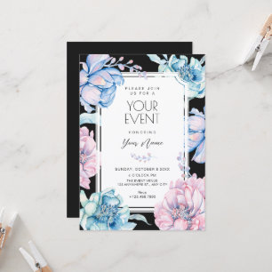 Invitation Fleur noire en fleurs