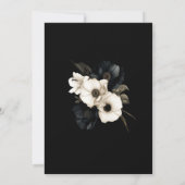 Invitation Fleur noire et blanche 80e fête d'anniversaire (Dos)