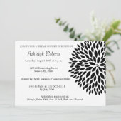 Invitation Fleur noire et blanche design (Debout devant)