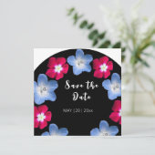 Invitation Fleur noire et rose (Debout devant)