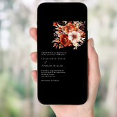 Invitation Fleur orange brun beige noir mariage de luxe