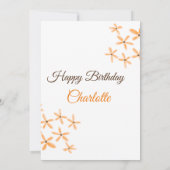 Invitation Fleur orange brune heureux anniversaire ajouter no (Dos)
