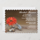 Invitation Fleur orange en Fête des mariées bocal de verre (Devant)