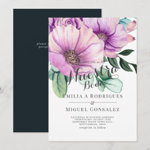 Invitation Fleur Pâle Pourpre Rustique Nuestra Boda Mariage E