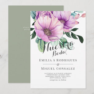 Invitation Fleur Pâle Rustique Mariage Espagnol Nuestra Boda