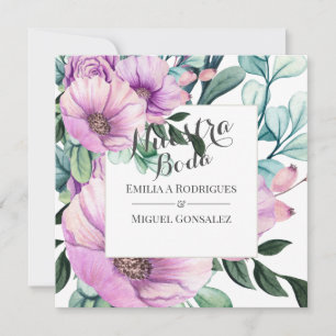 Invitation Fleur Pâle Rustique Mariage Espagnol Nuestra Boda