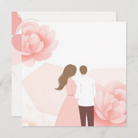 Invitation Fleur pastel (Devant / Derrière)