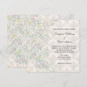 Invitation Fleur pastel blanc cassé délicate de printemps vin (Devant / Derrière)